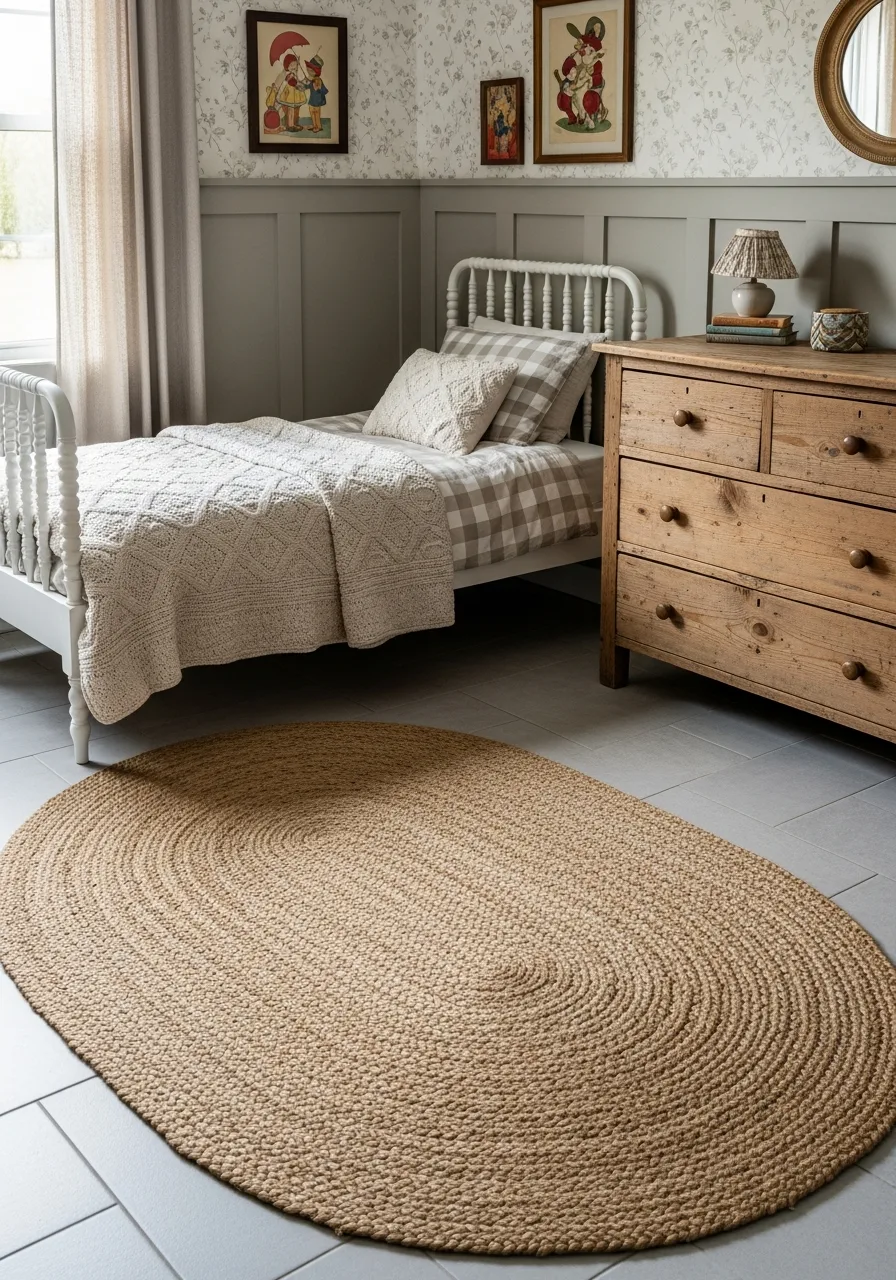 25. Braided Oval Jute Rug