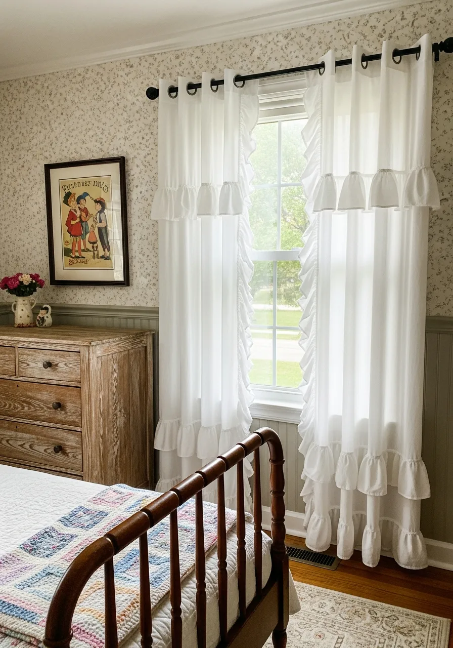 26. Ruffled Eyelet Window Curtains