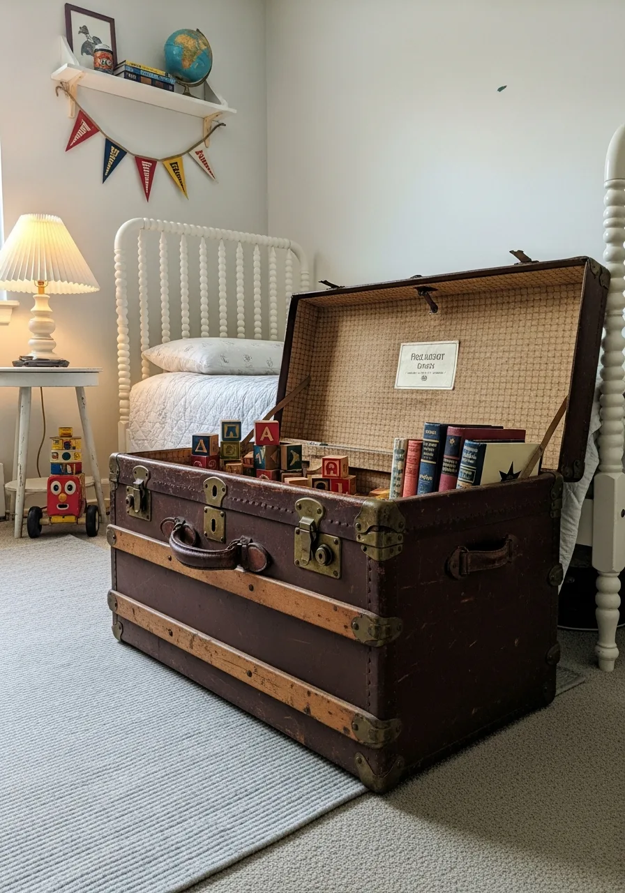 3. Antique Trunk Toy Storage