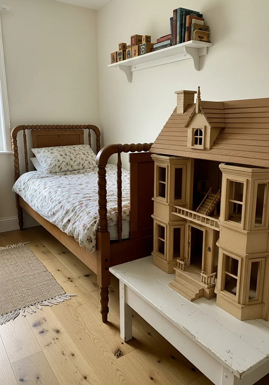 33. Heirloom Wooden Dollhouse Display