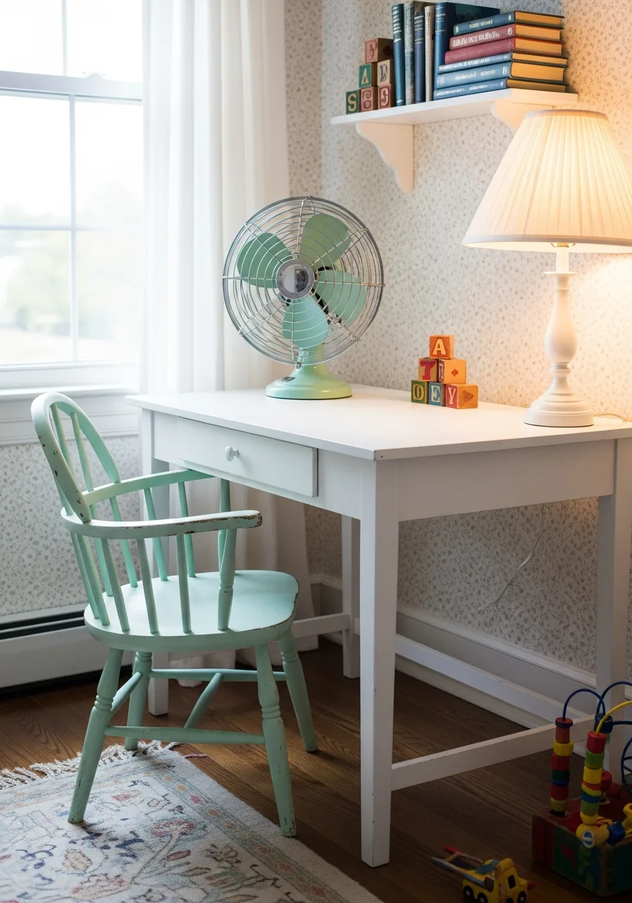 44. Vintage Style Metal Fan