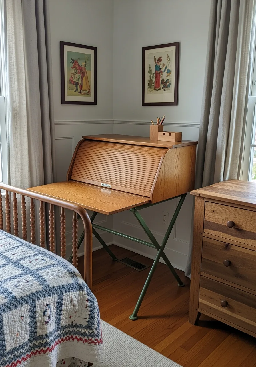 7. Restored Vintage Lift-Top Desk