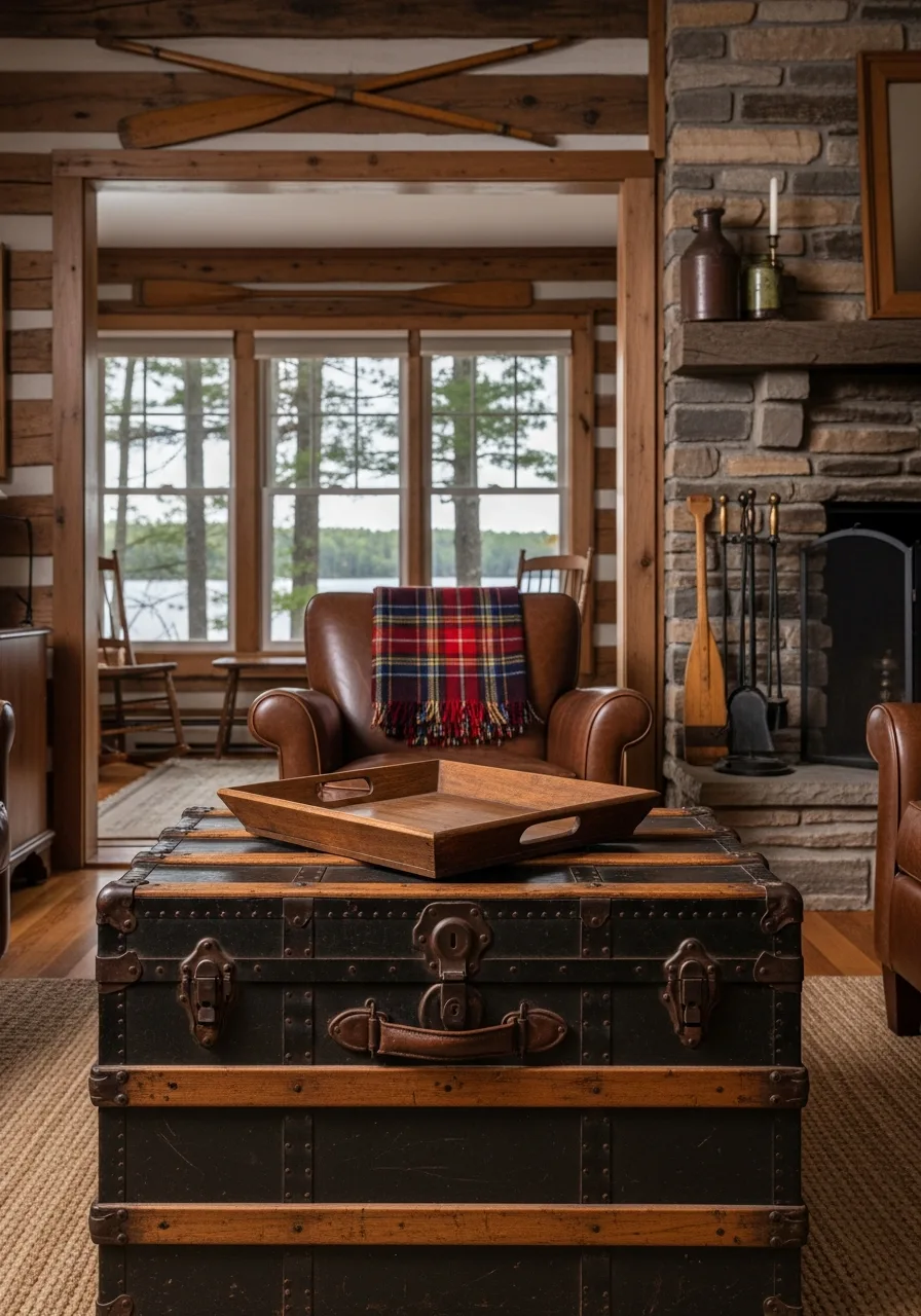 15. Rustic Storage Trunk Table