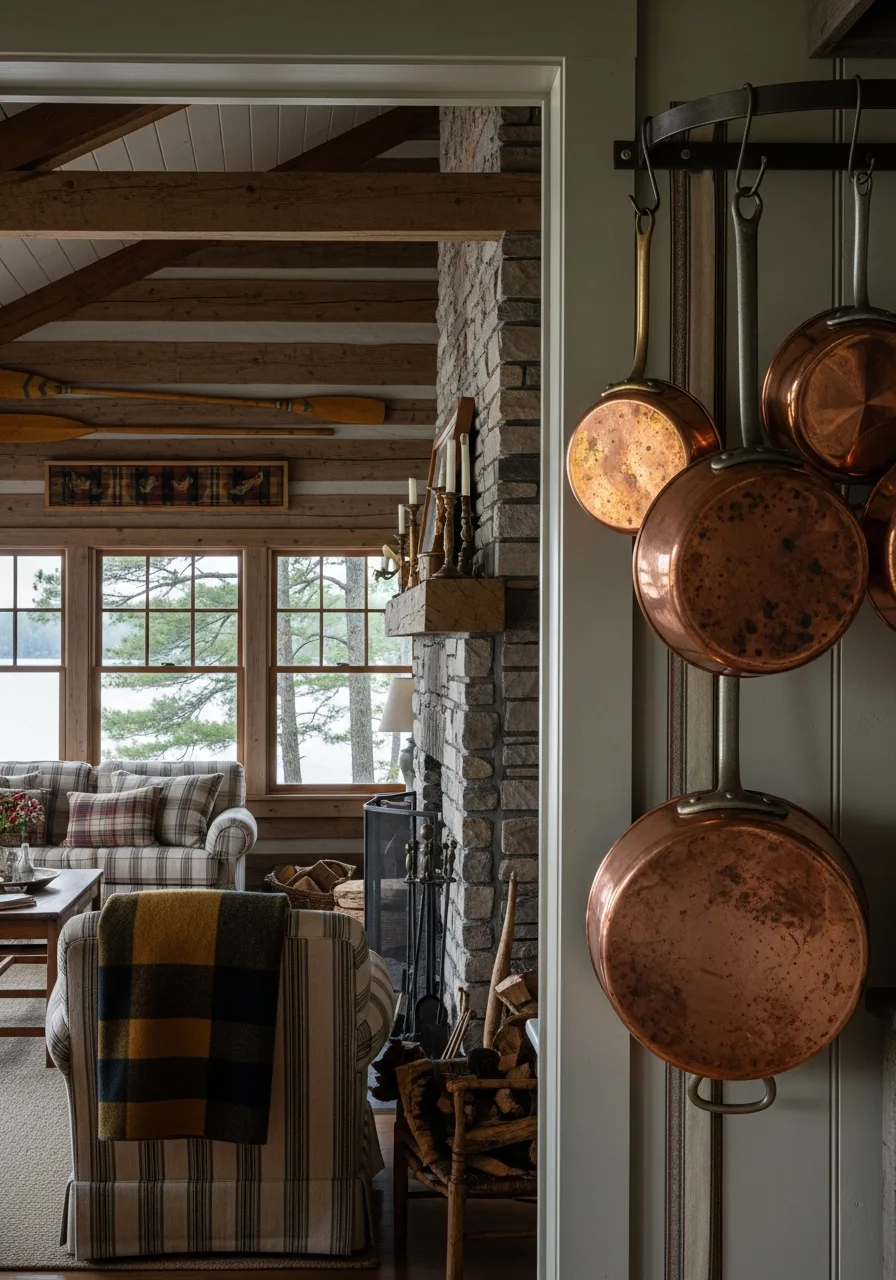 17. Hanging Copper Cookware
