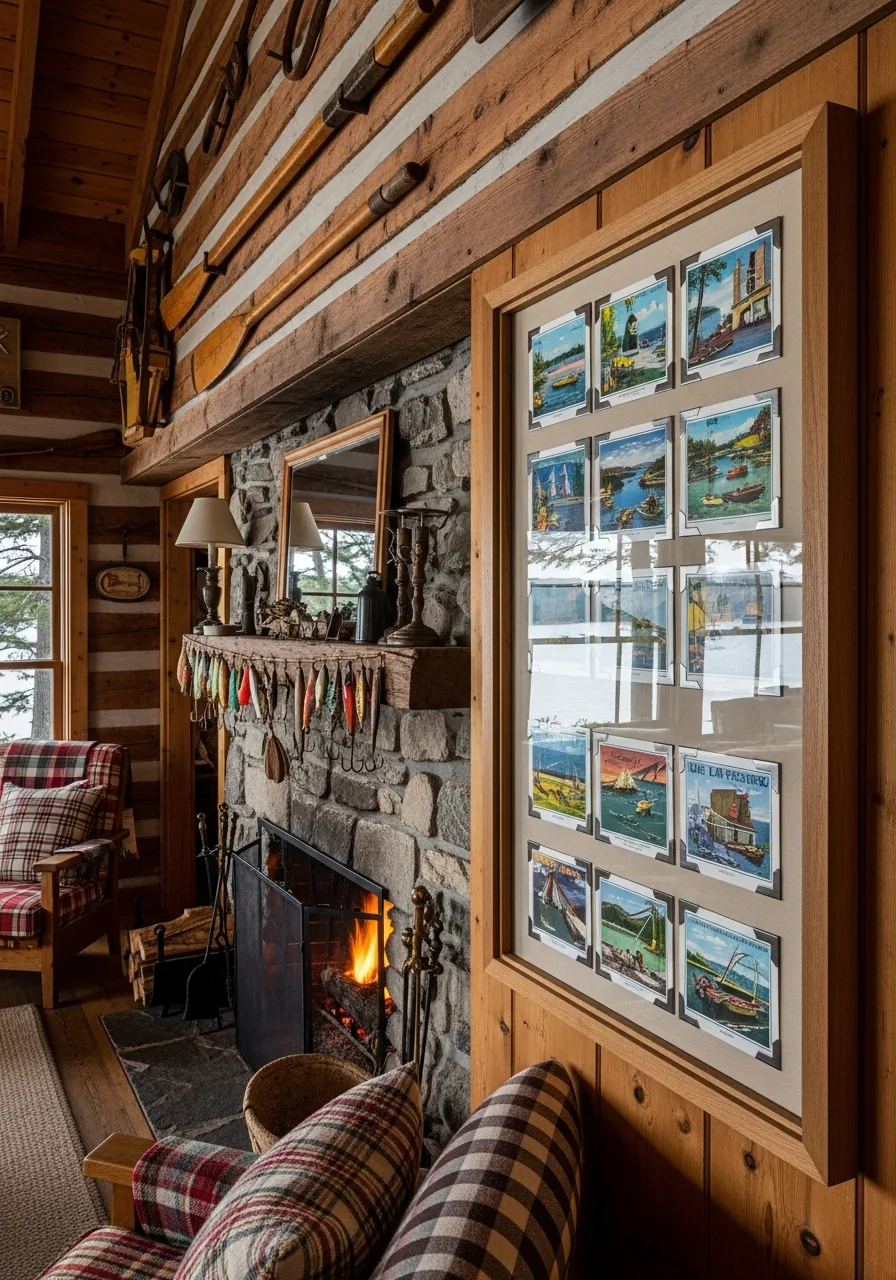 24. Framed Lake Postcards
