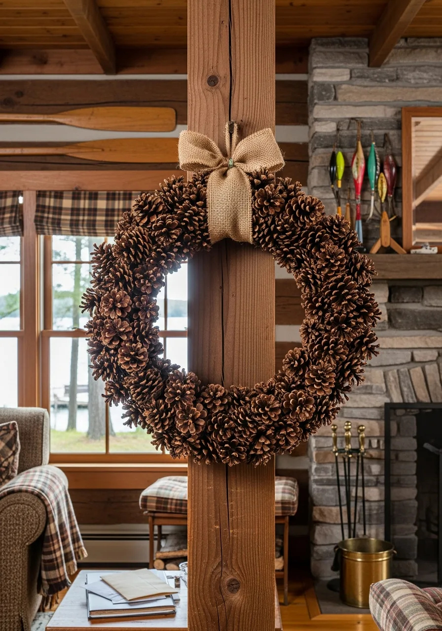 26. Natural Pine Cone Wreaths