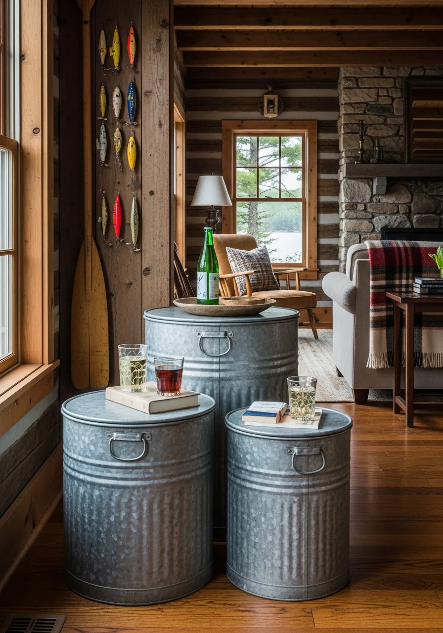 3. Galvanized Metal Side Tables
