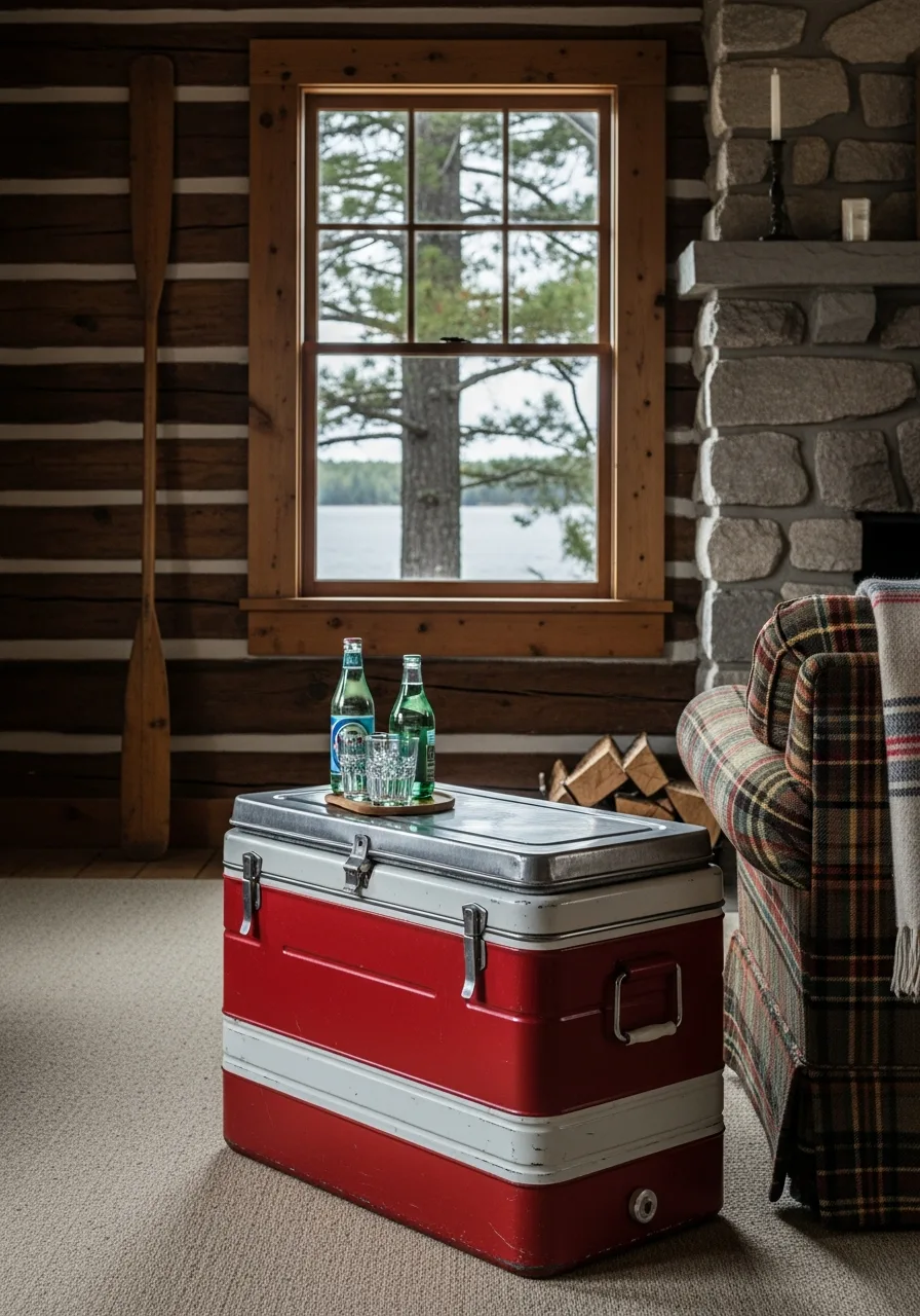 33. Retro Metal Cooler Side Table