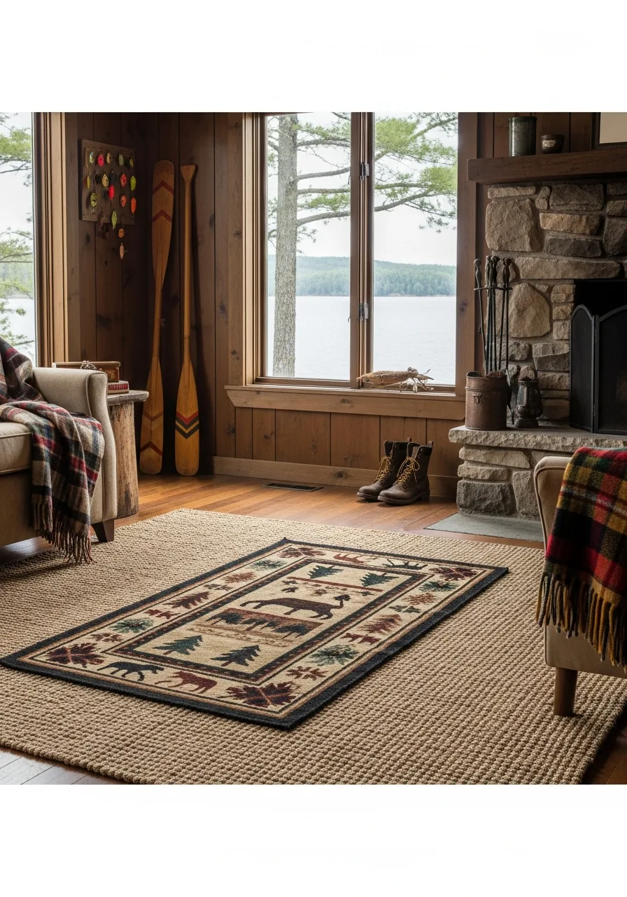 38. Wool Cabin Throw Rugs