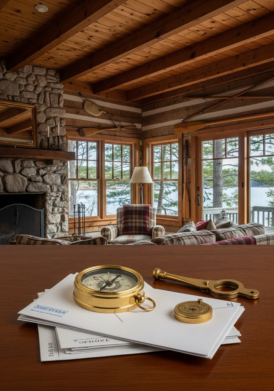 48. Antique Compass Desk Accents