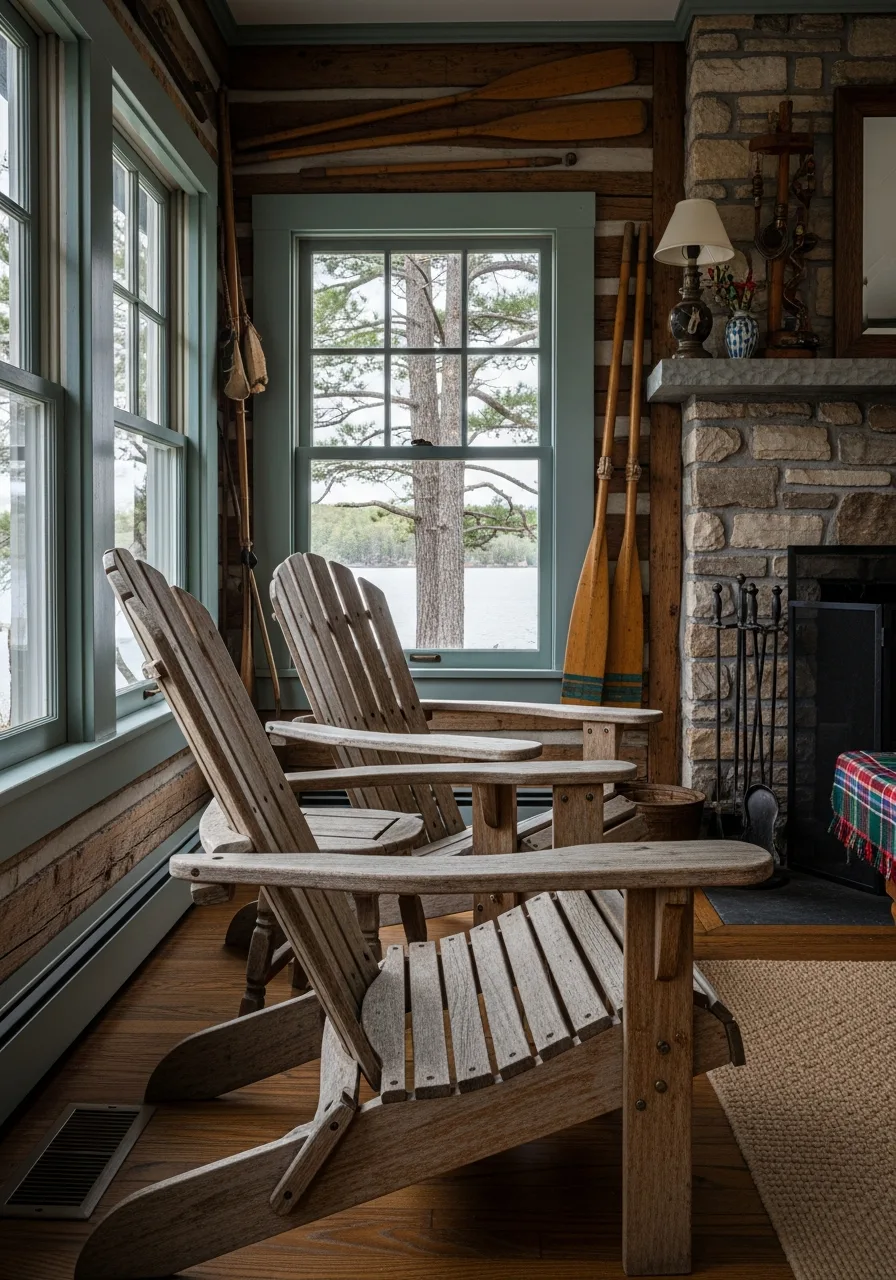 6. Weathered Wood Adirondack Chairs