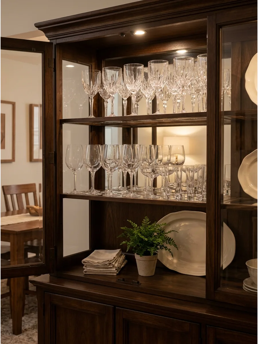 25. Create a Crystal Stemware Shelf