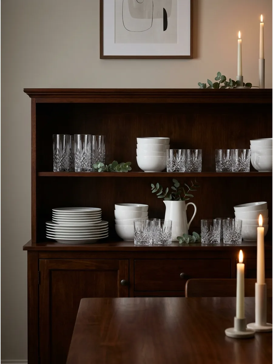 29. Mix Crystal With White Dinnerware