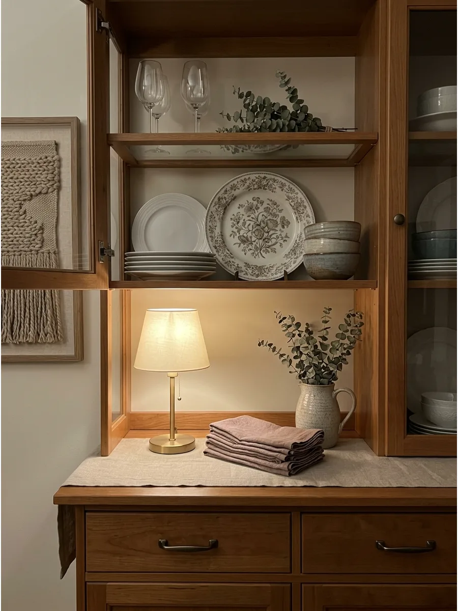 3. Alternate Stacked and Upright Dishes