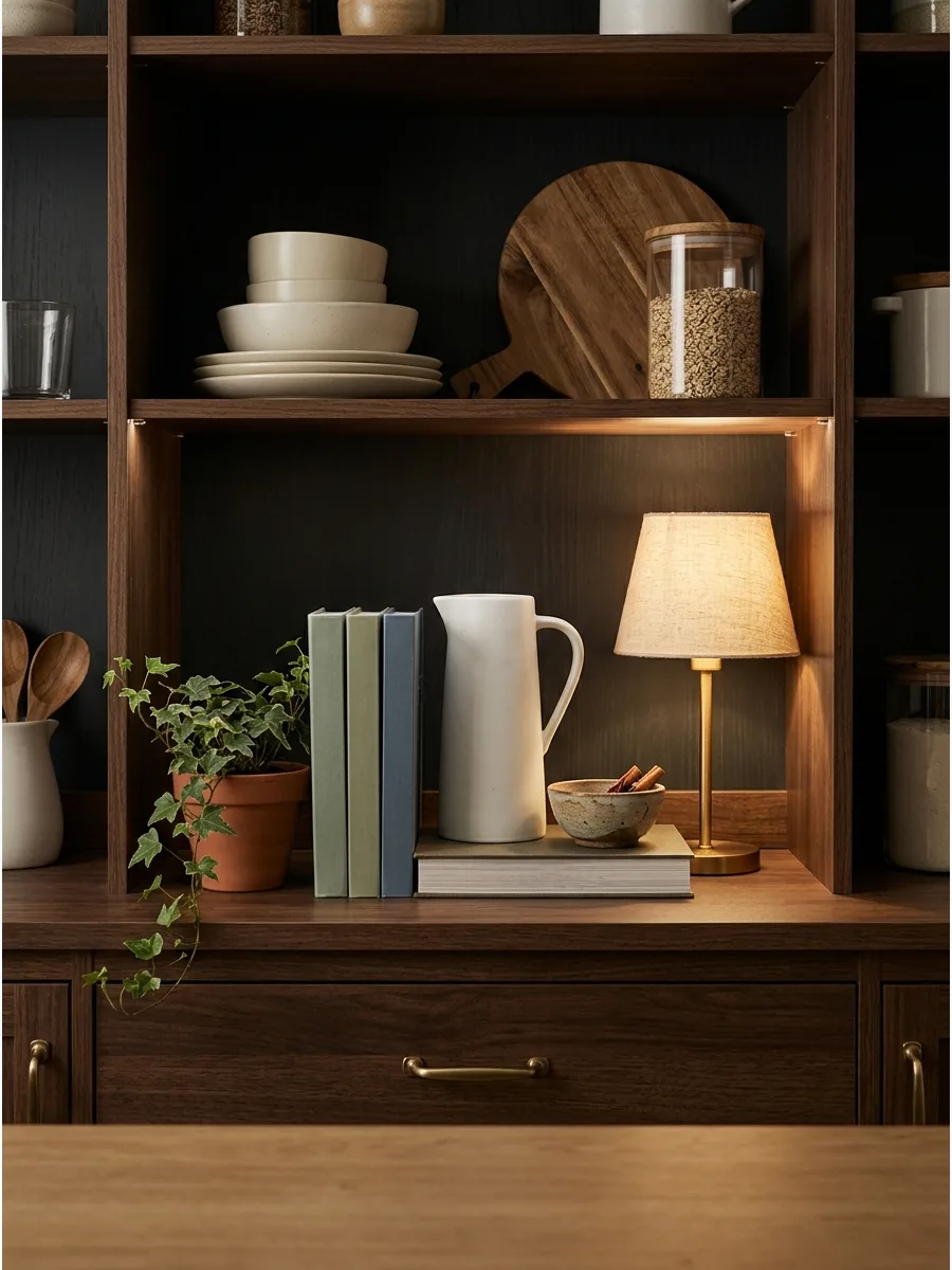 36. Display Cookbooks With Kitchenware