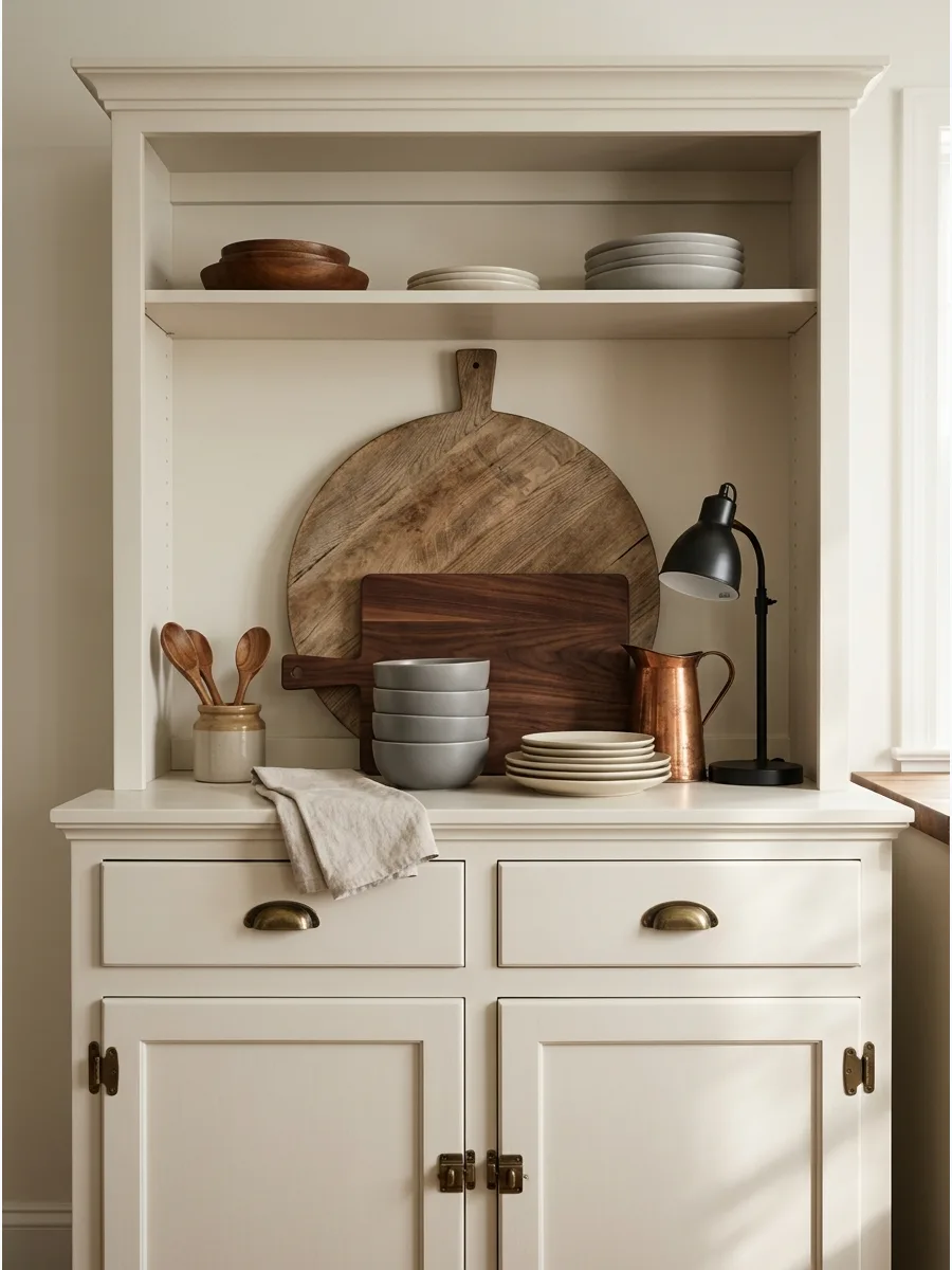 37. Lean Cutting Boards Behind Dishes
