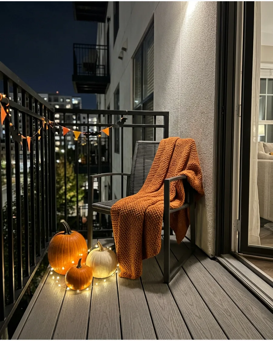 1. Cozy Pumpkin Balcony