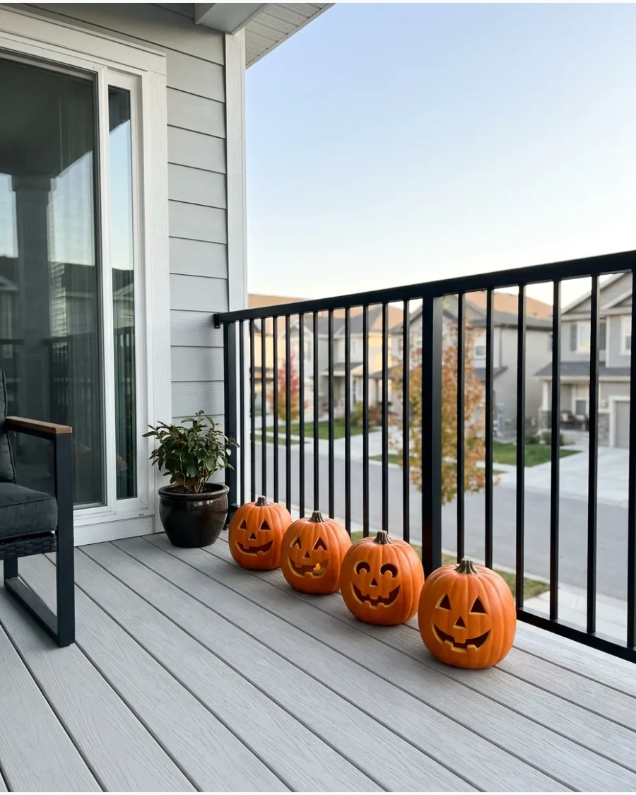 12. Jack-O’-Lantern Railing Display