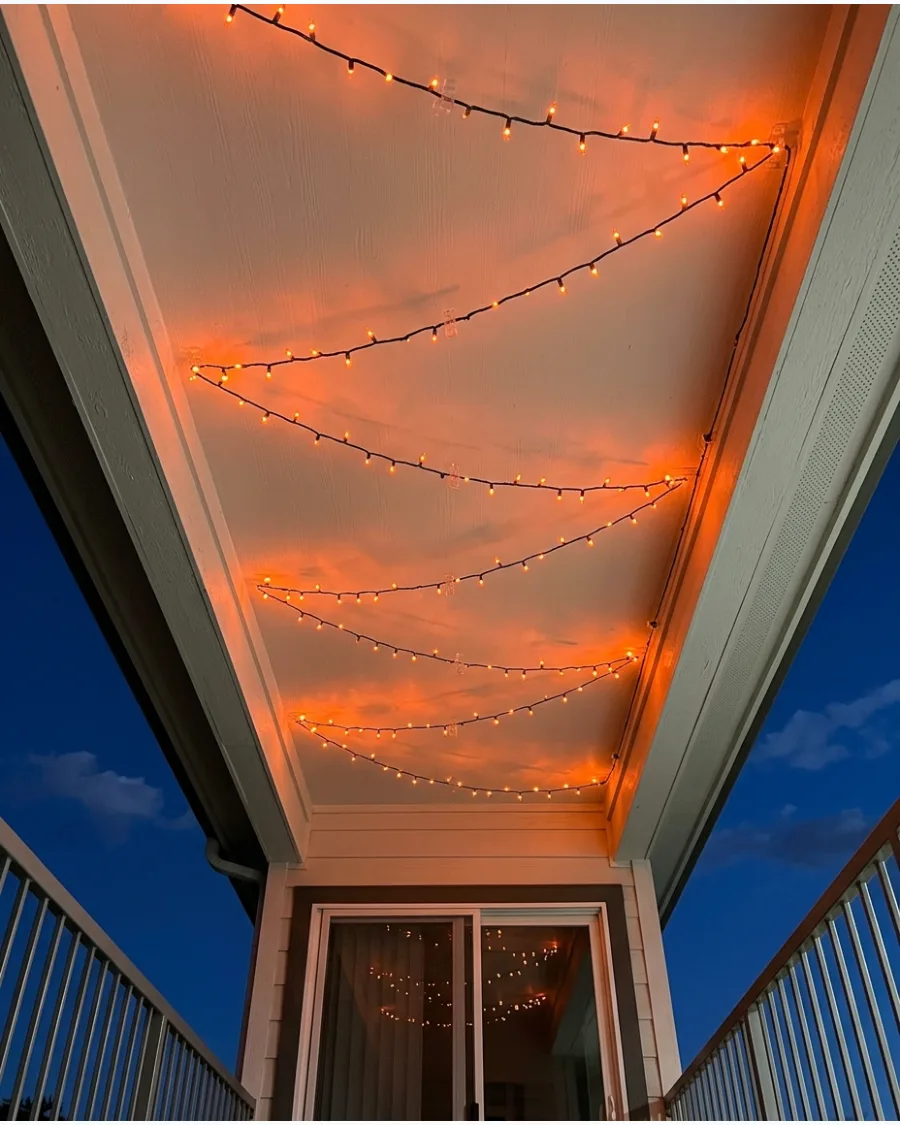 21. Orange String-Light Canopy
