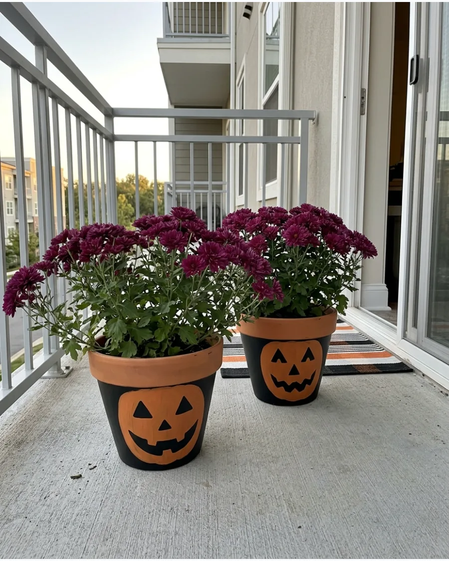 33. Painted Pumpkin Planters