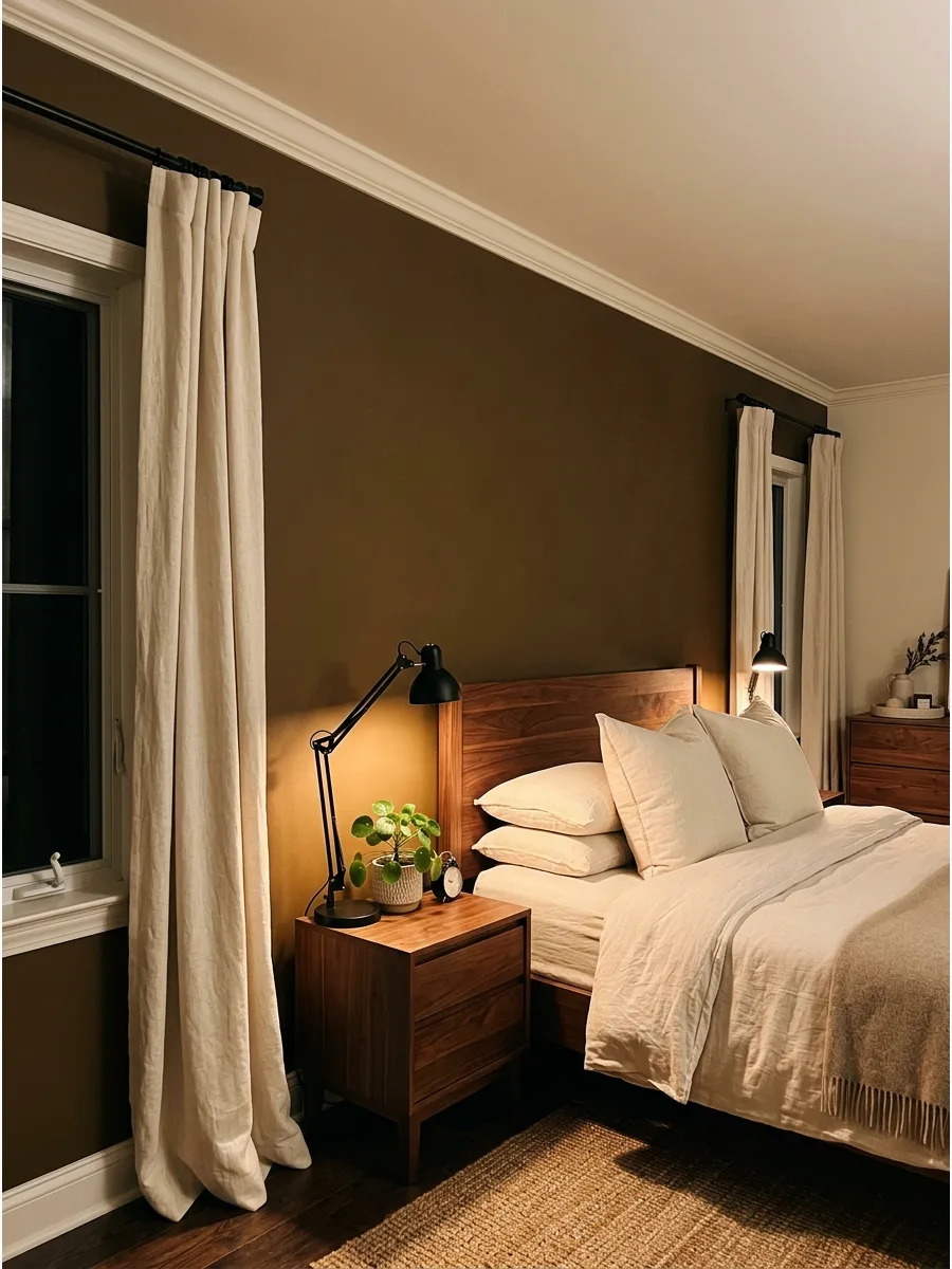 1. Warm Khaki Feature Wall