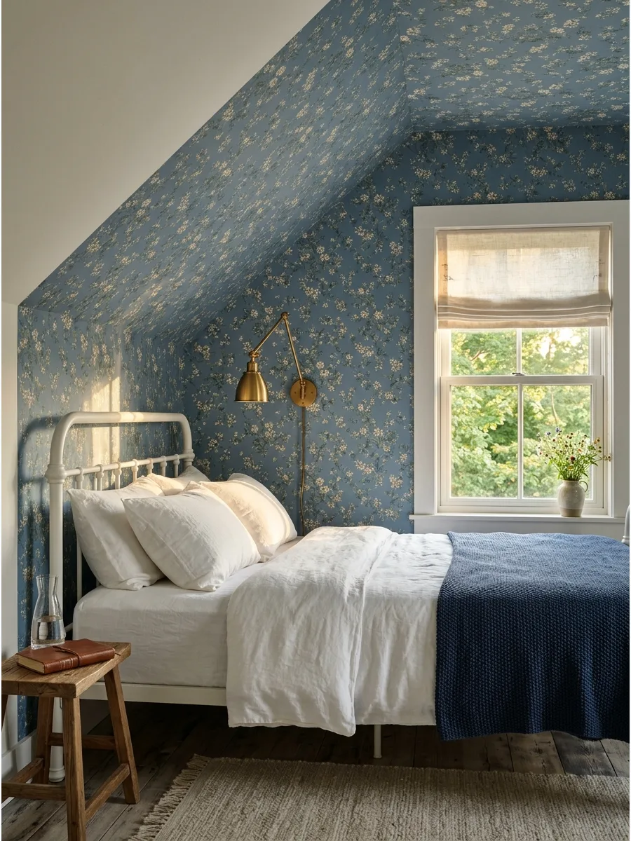 17. Wallpaper Wrapped onto the Ceiling