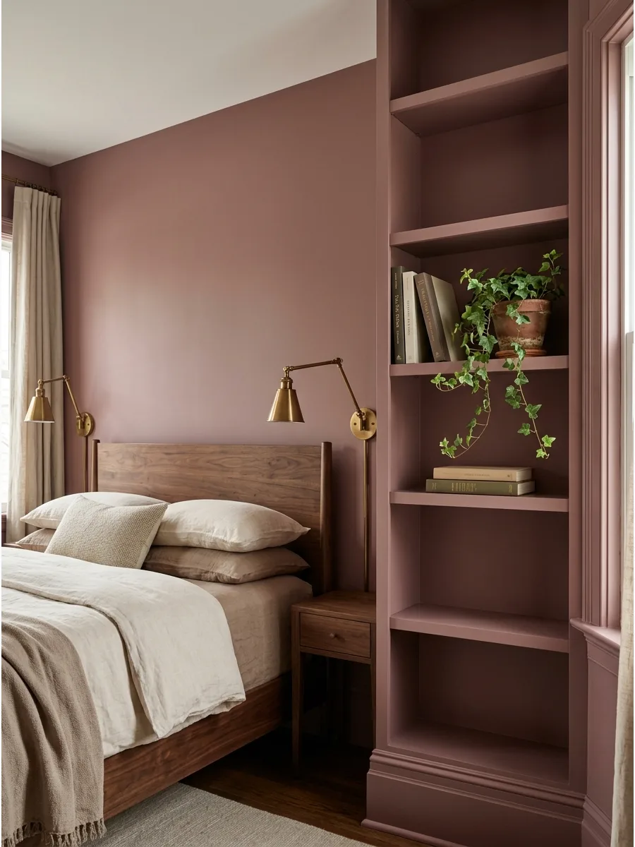 19. Color-Drenched Headboard Wall