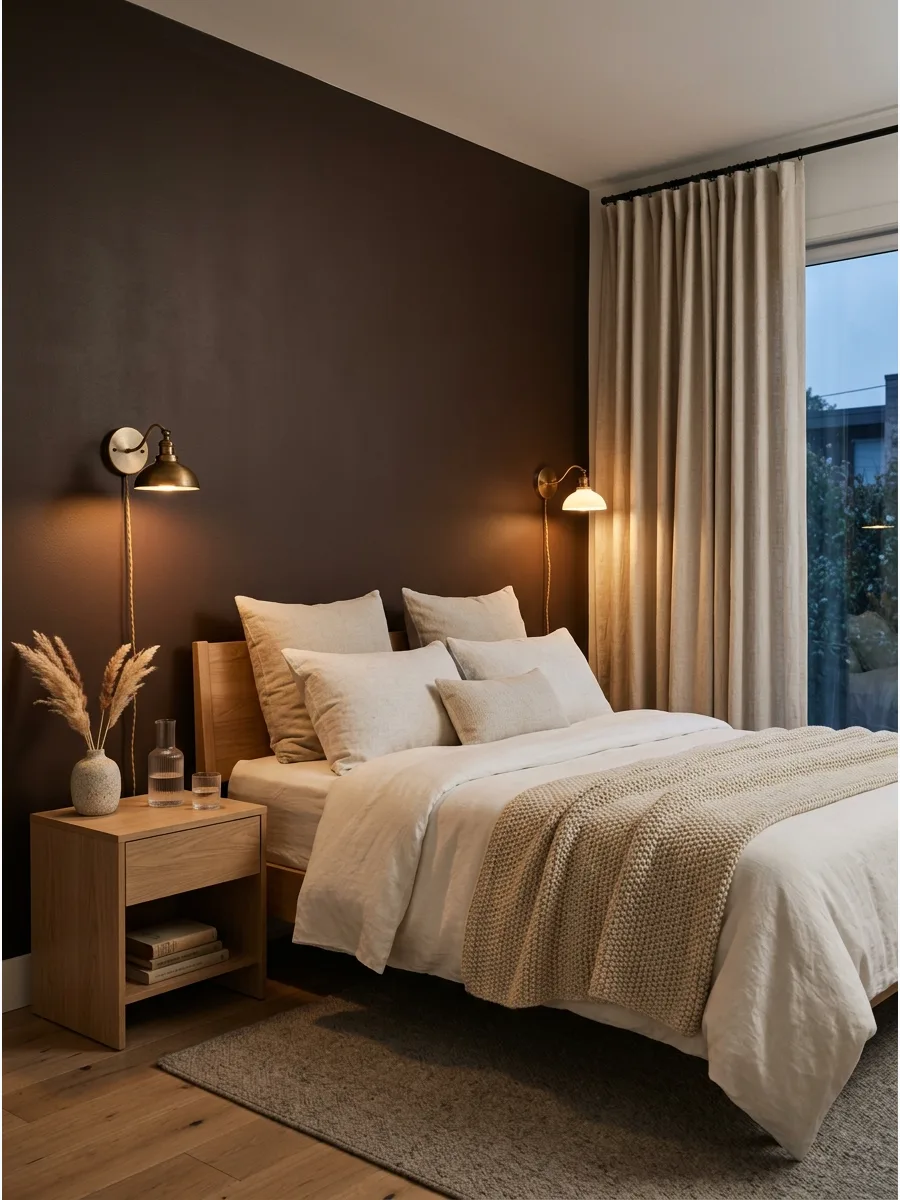 2. Chocolate Brown Feature Wall