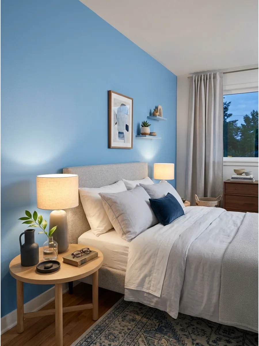 22. Powder Blue Feature Wall