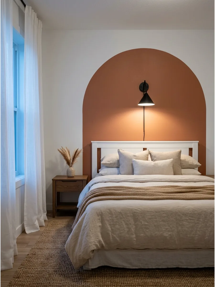 28. Painted Arch Behind the Bed