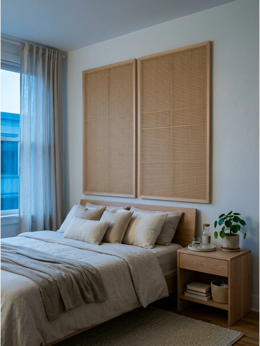 35. Cane or Rattan Panel Wall