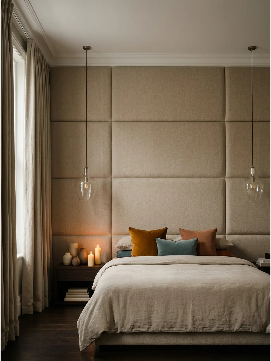 5. Floor-to-Ceiling Upholstered Wall