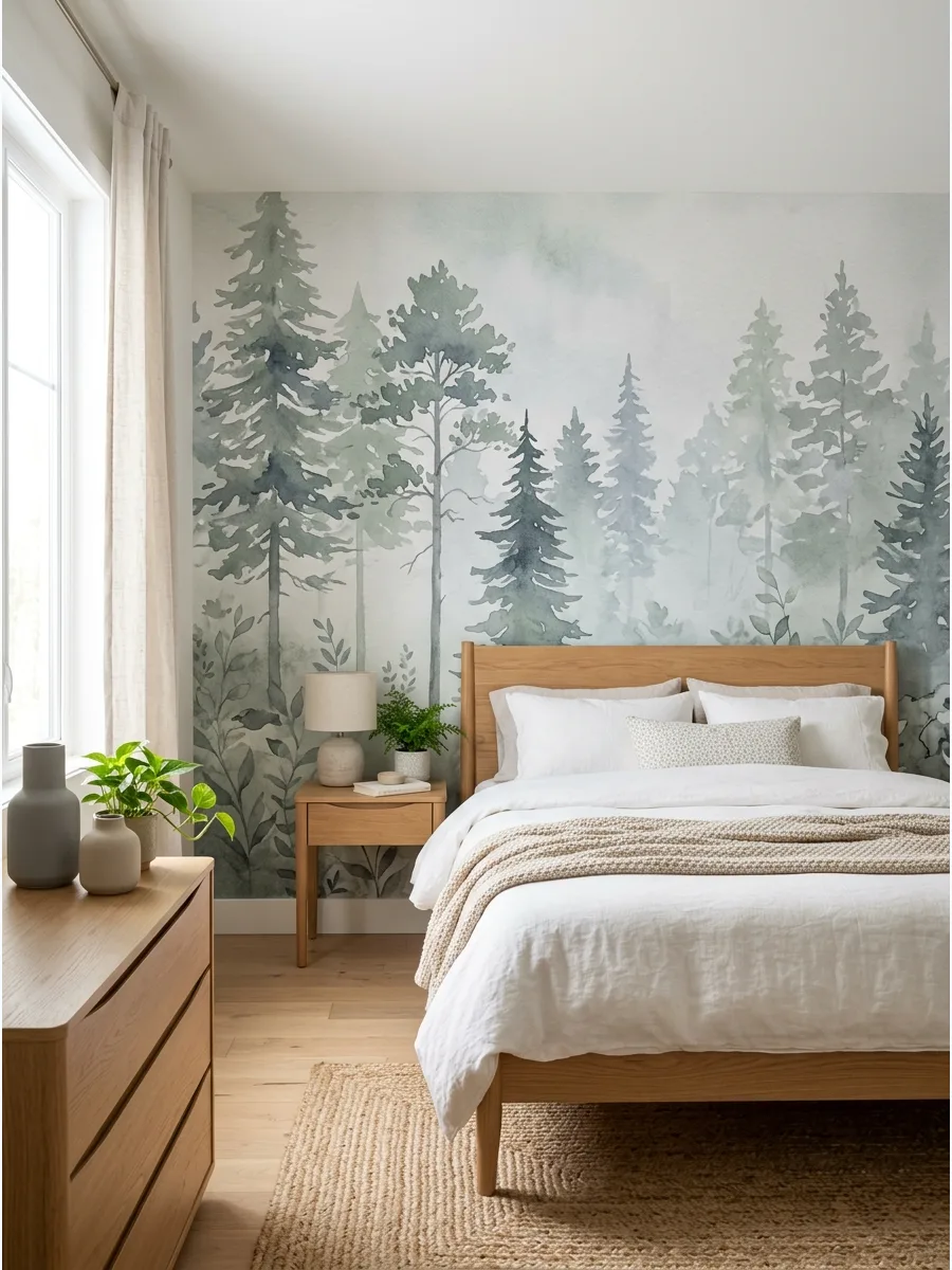 7. Soft Botanical Mural