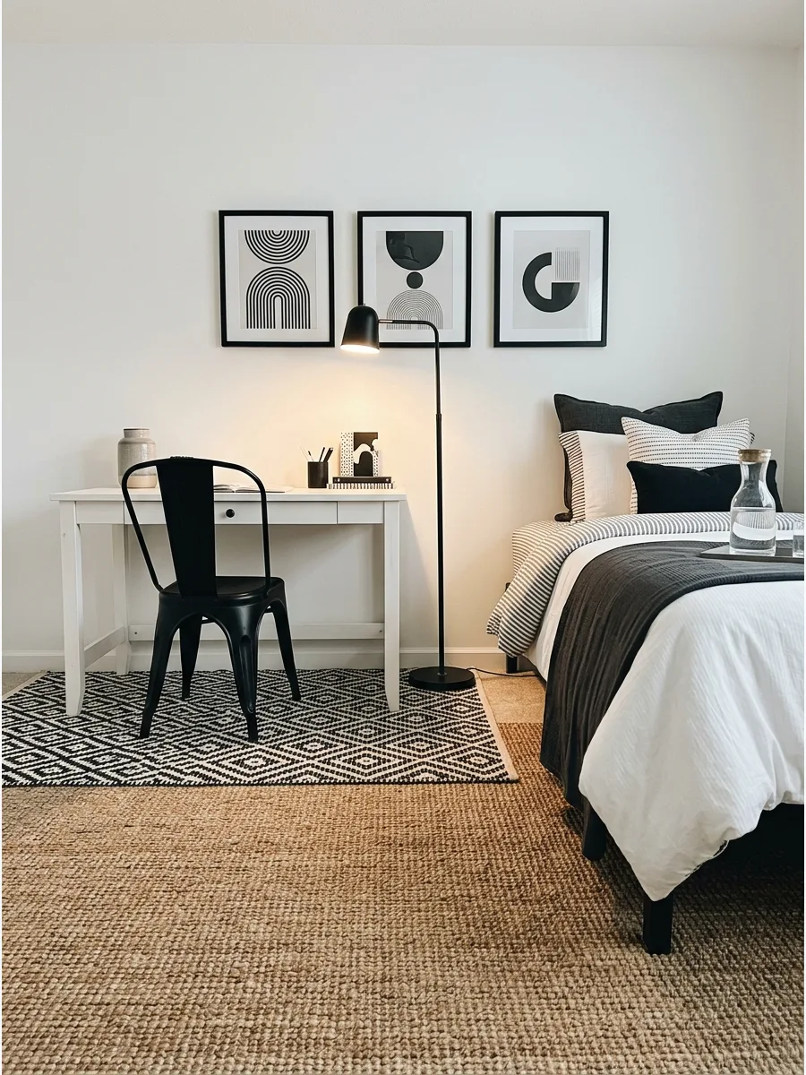 18. Black and White Boys Room
