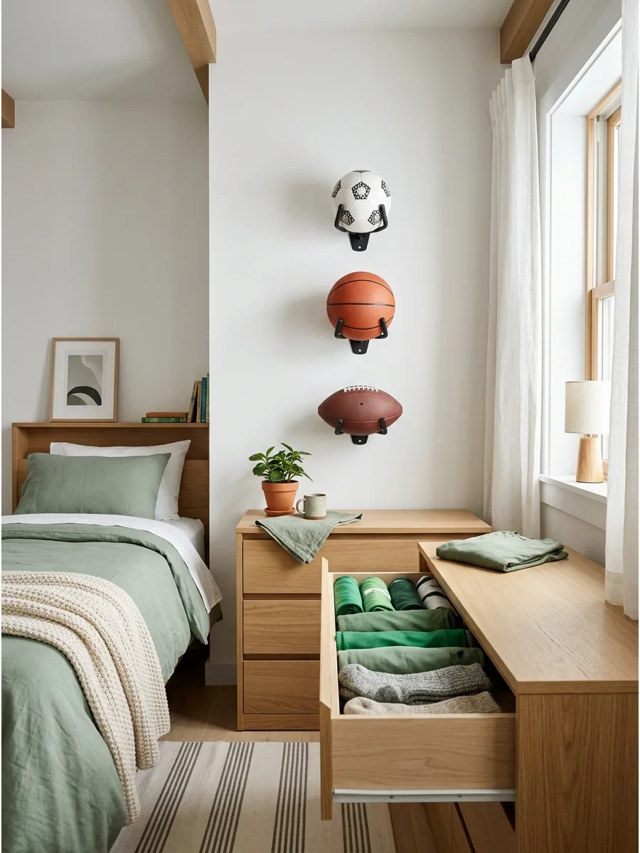 23. Minimalist Soccer Display Wall