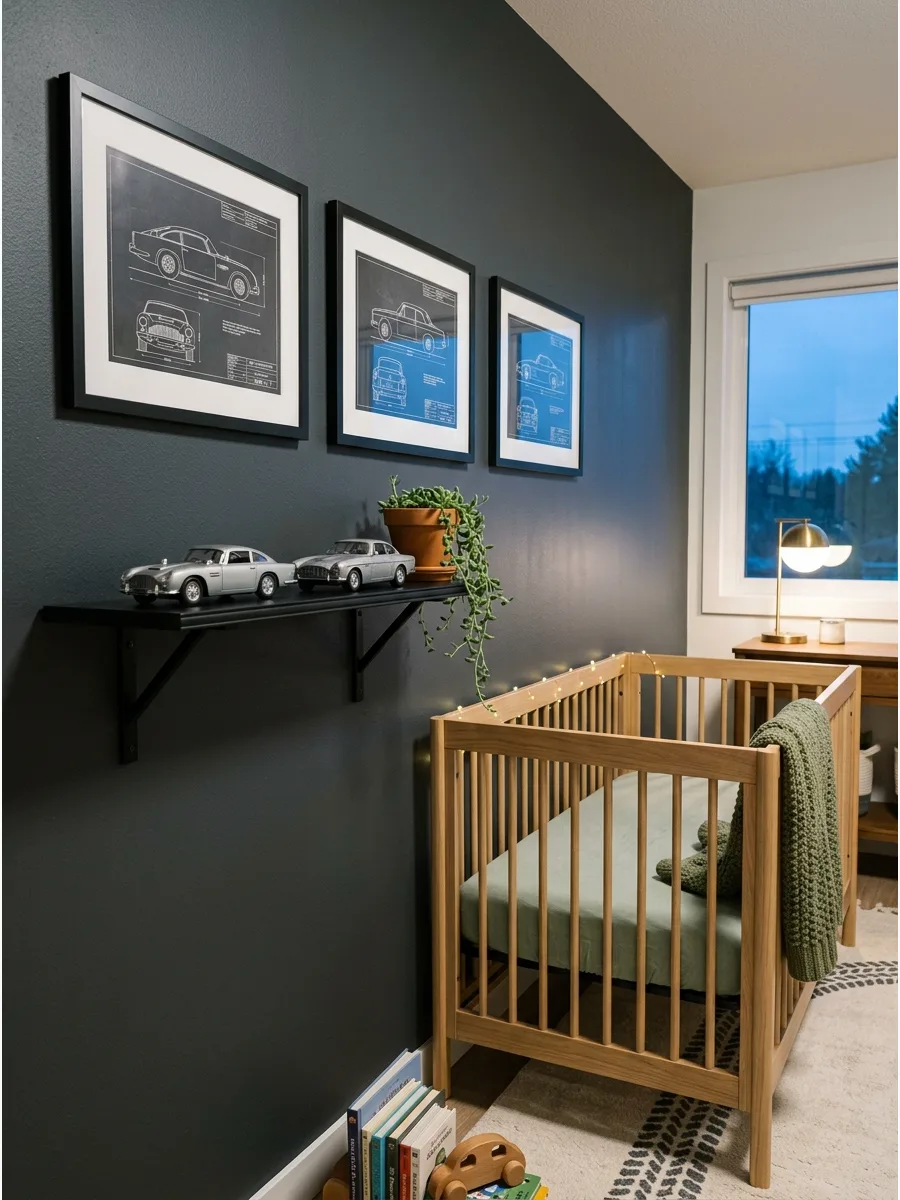 3. Modern Car Themed Accent Wall