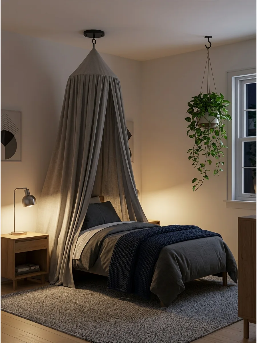 40. Canopy-Style Bed Corner