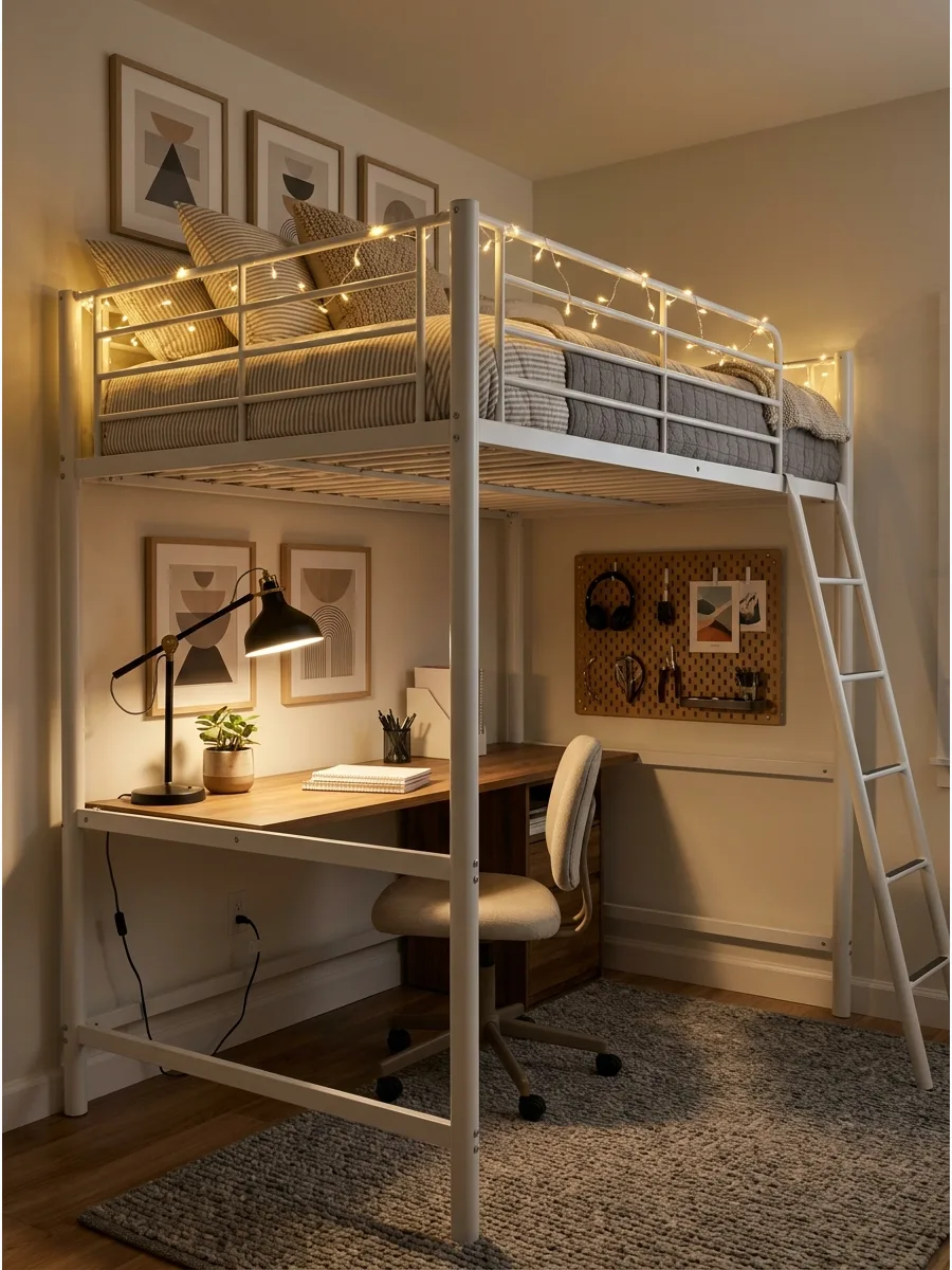 5. Loft Bed with Desk