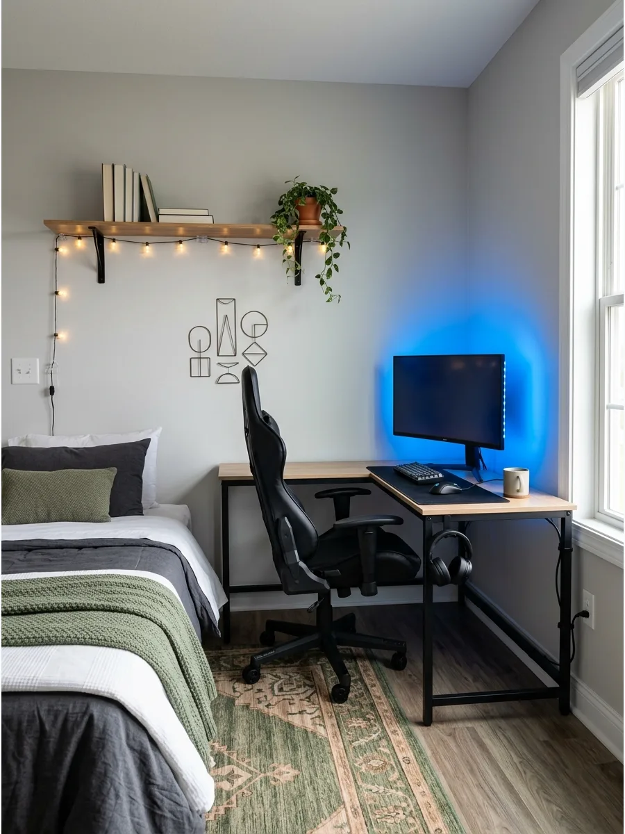 9. Clean Gaming Corner Design