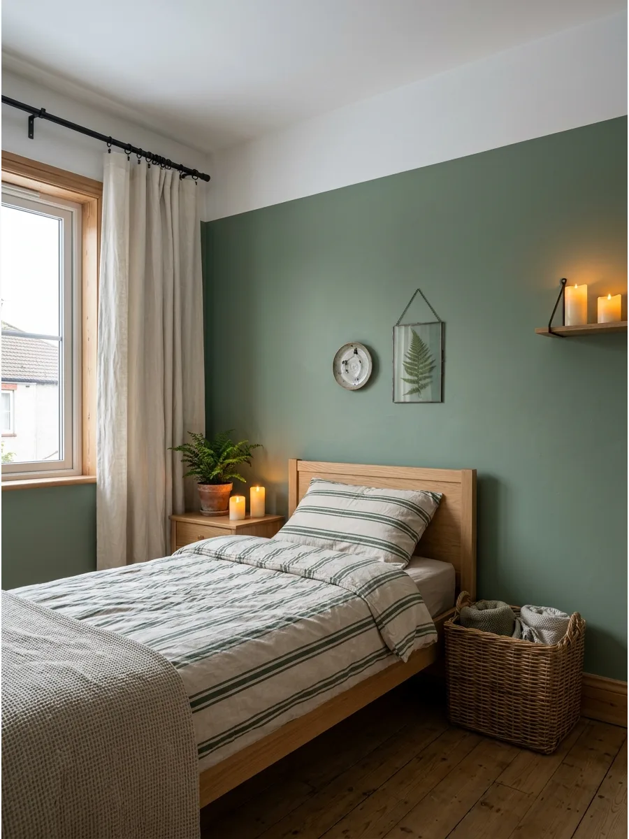 10. **Warm Eucalyptus Walls**