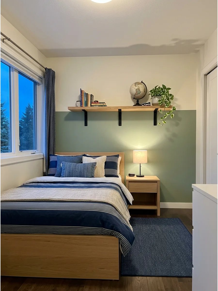 11. **Sage Green Half Wall**