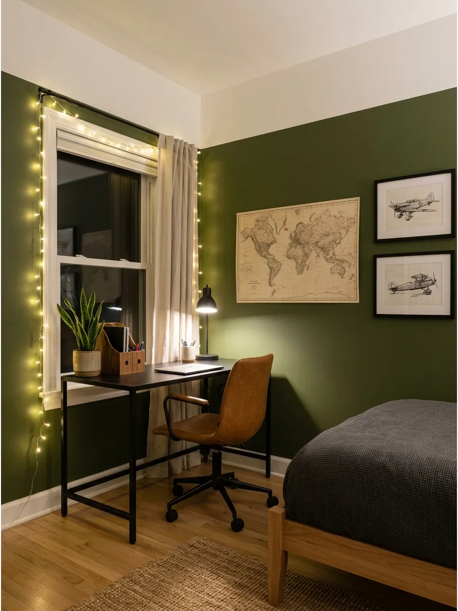 12. **Olive Green Boys Room**