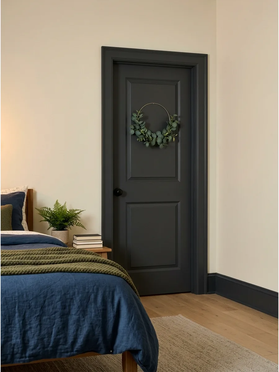 31. **Dark Trim With Light Walls**