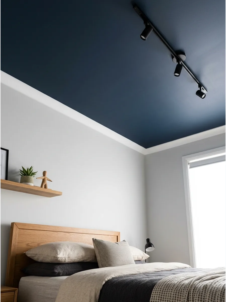 32. **Painted Ceiling in a Dark Color**