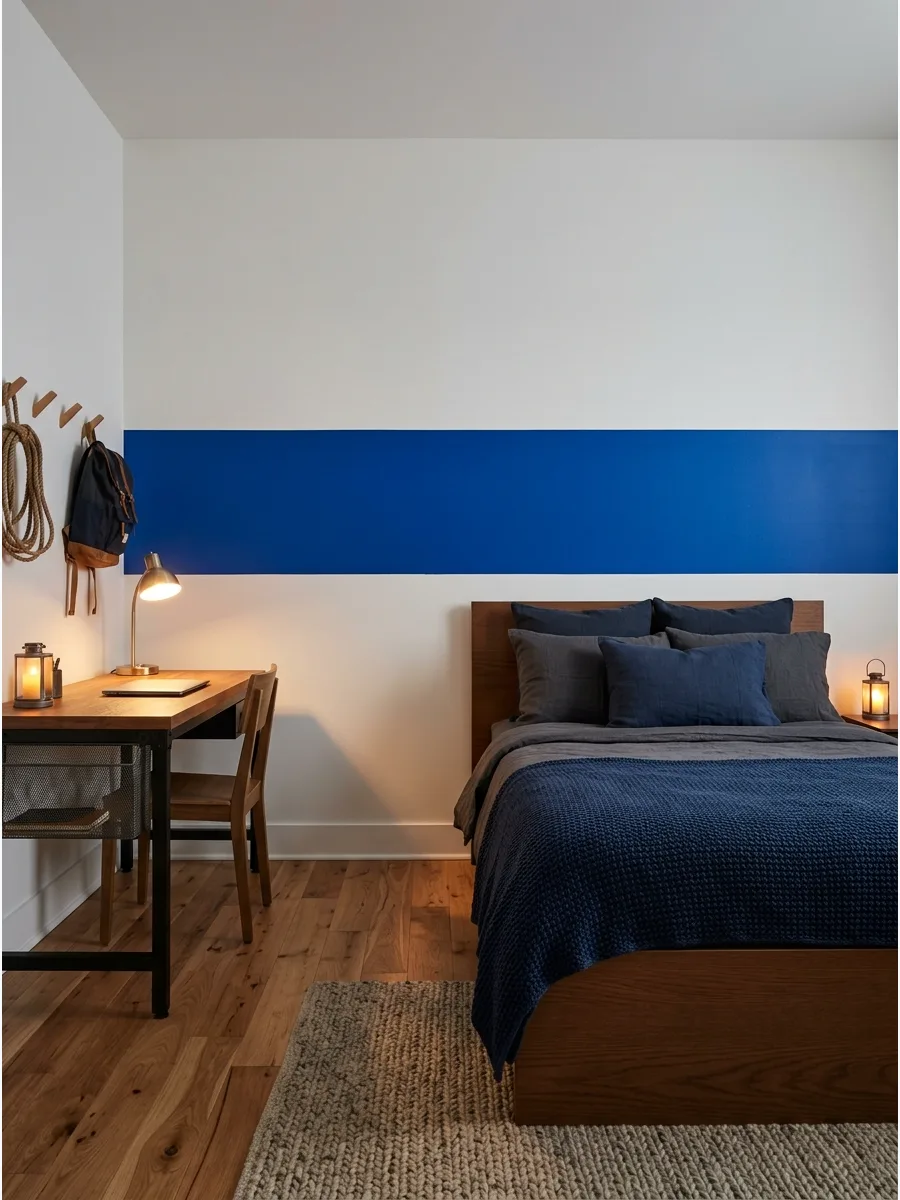 37. **Wide Horizontal Stripe Wall**