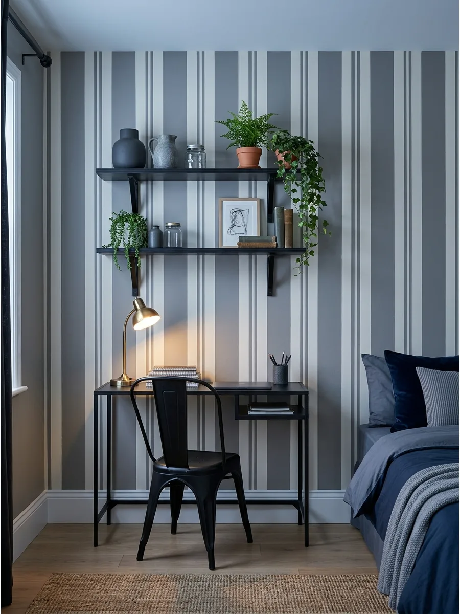 38. **Vertical Stripe Paint Design**
