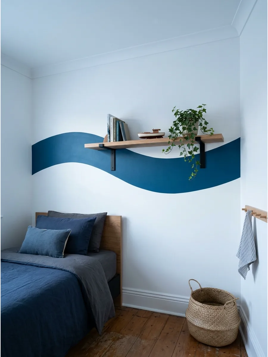 47. **Surf-Inspired Painted Stripe**