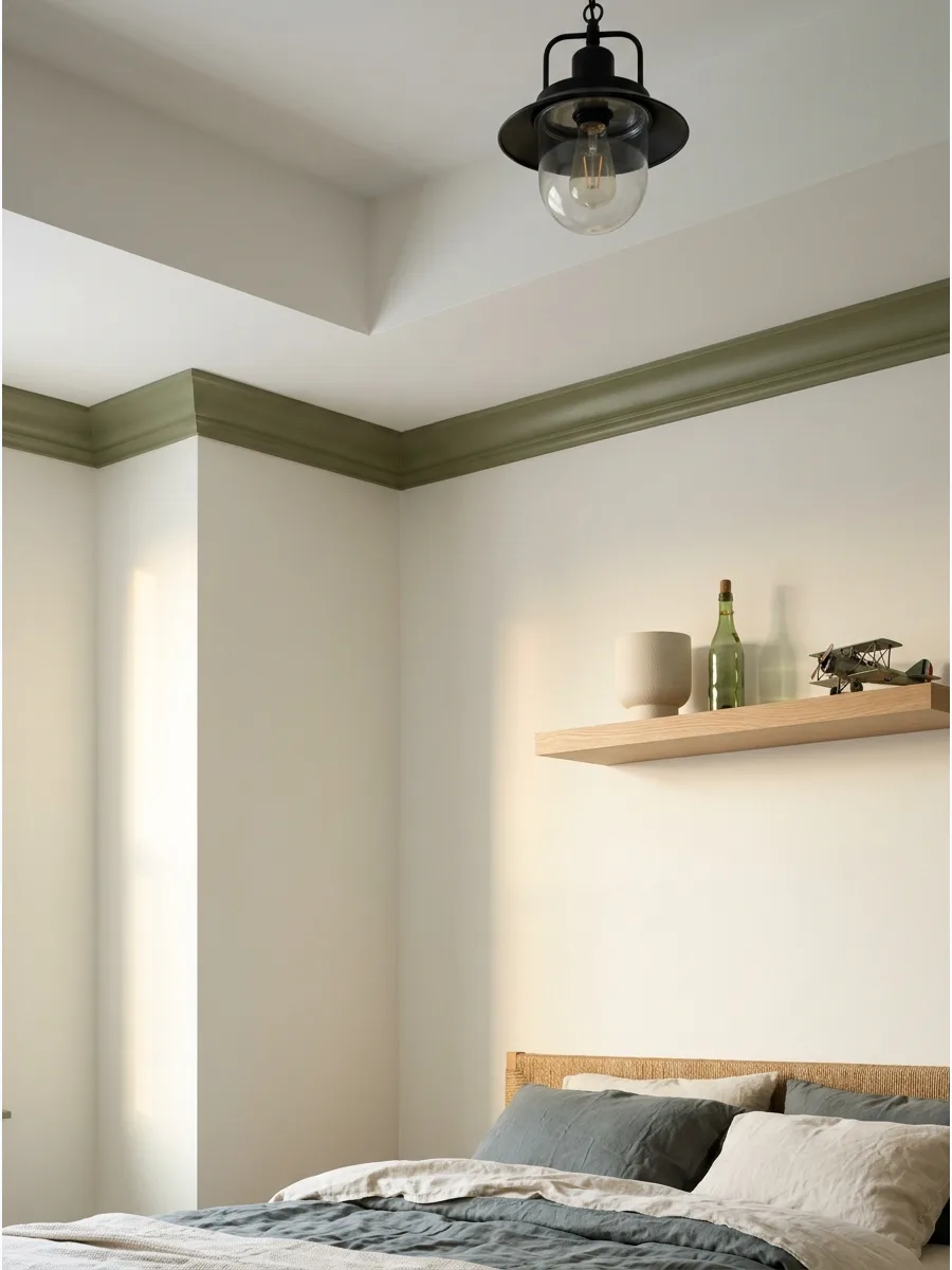 8. **Warm White Walls With Painted Trim**