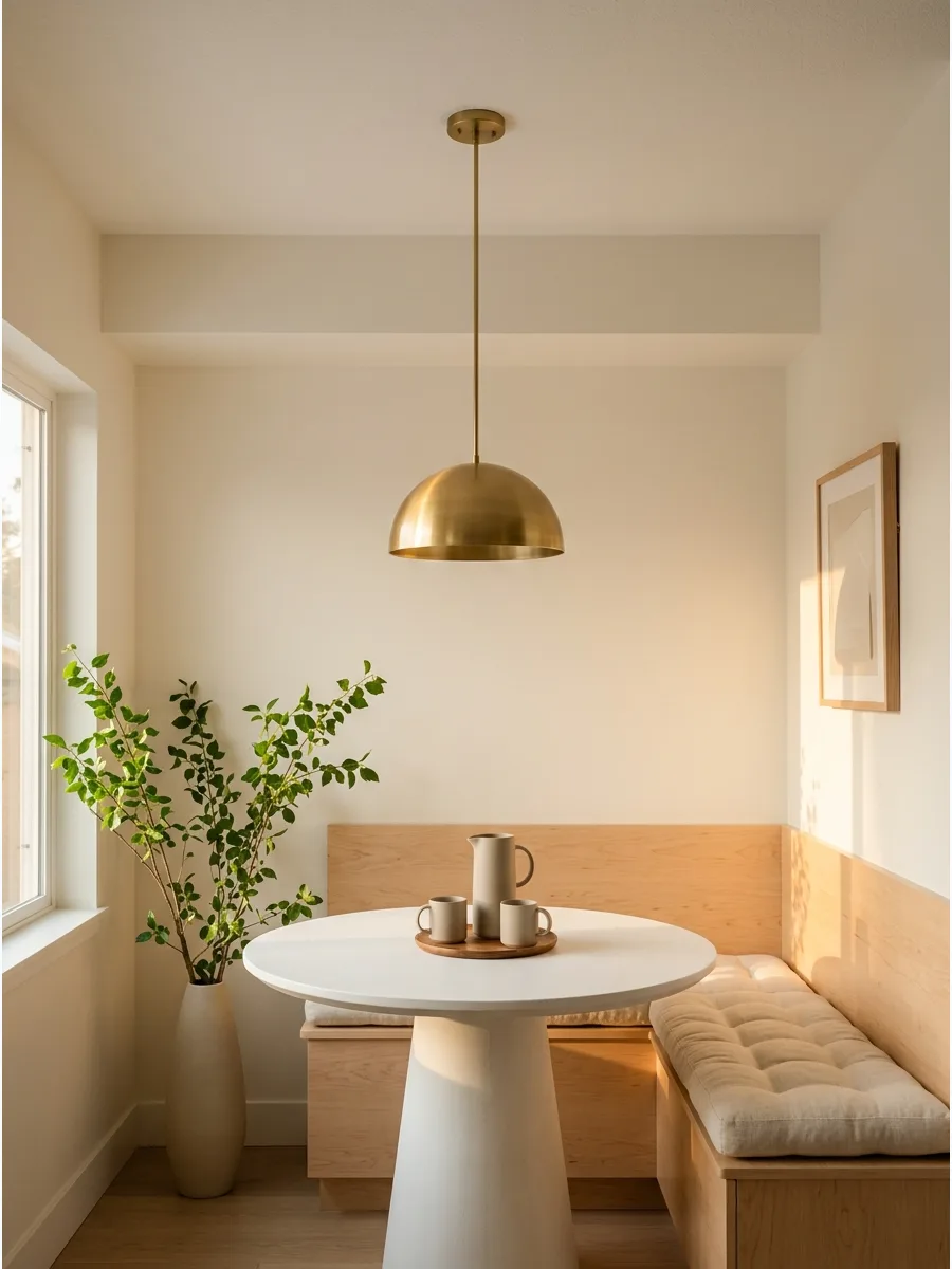 17. Warm Minimalist Dining Spot