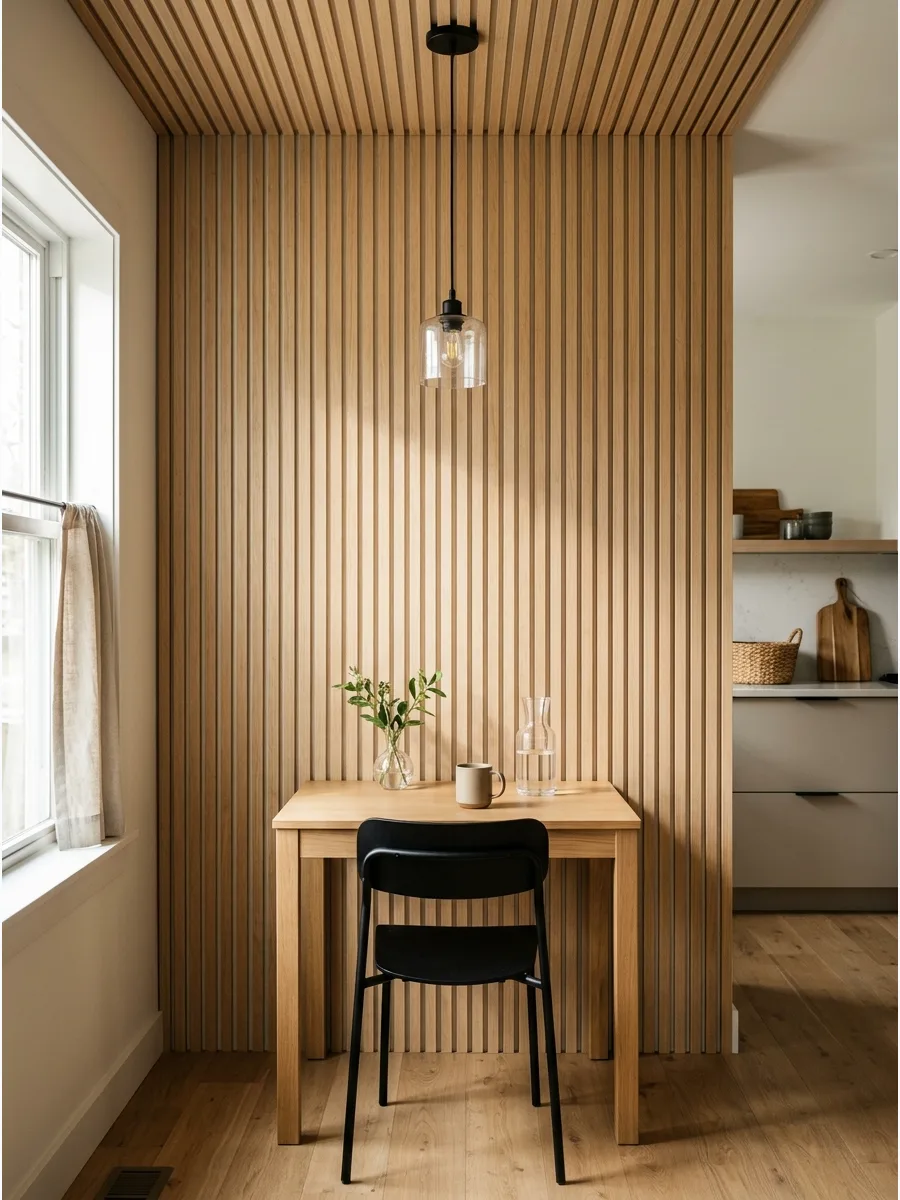 35. Vertical Paneling Breakfast Nook